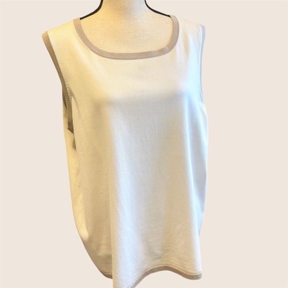Pendleton Sweaters - Pendleton Silk Cotton Sweater Shell Tank 2X Cream Taupe Summer Layer